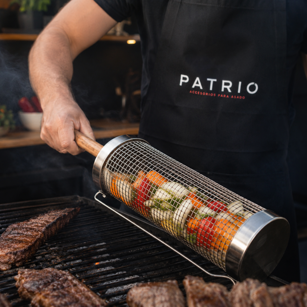 Cesta Parrillera Doble Fuego