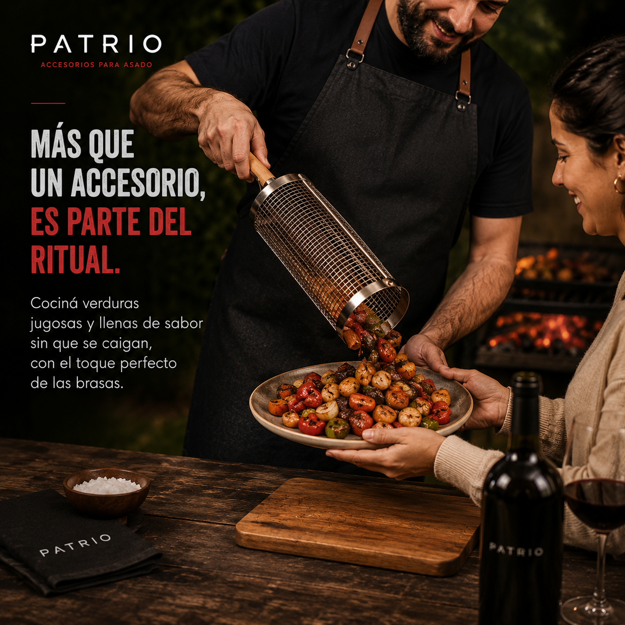 Cesta Parrillera Doble Fuego