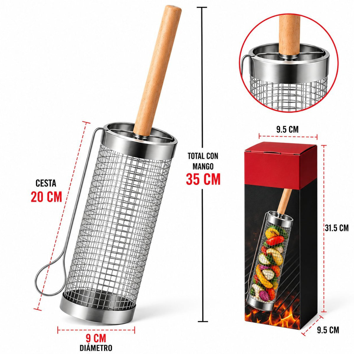 Cesta Parrillera Fuego