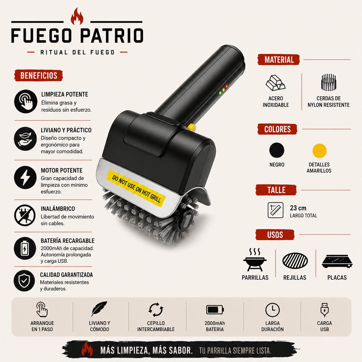 Cepillo Eléctrico Fuego Pro