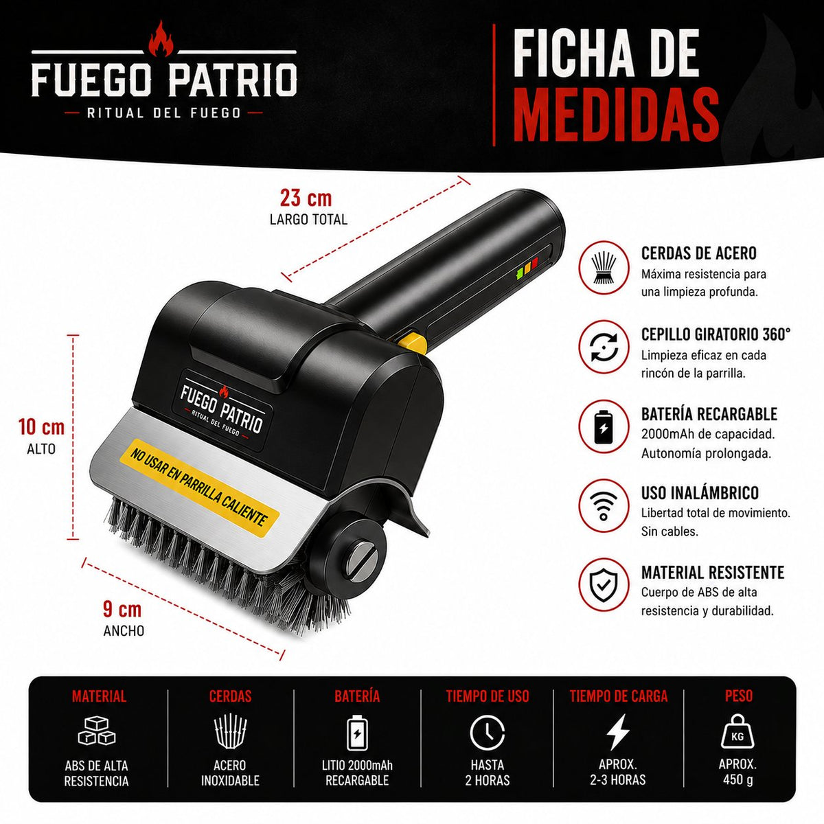 Cepillo Eléctrico Fuego Pro