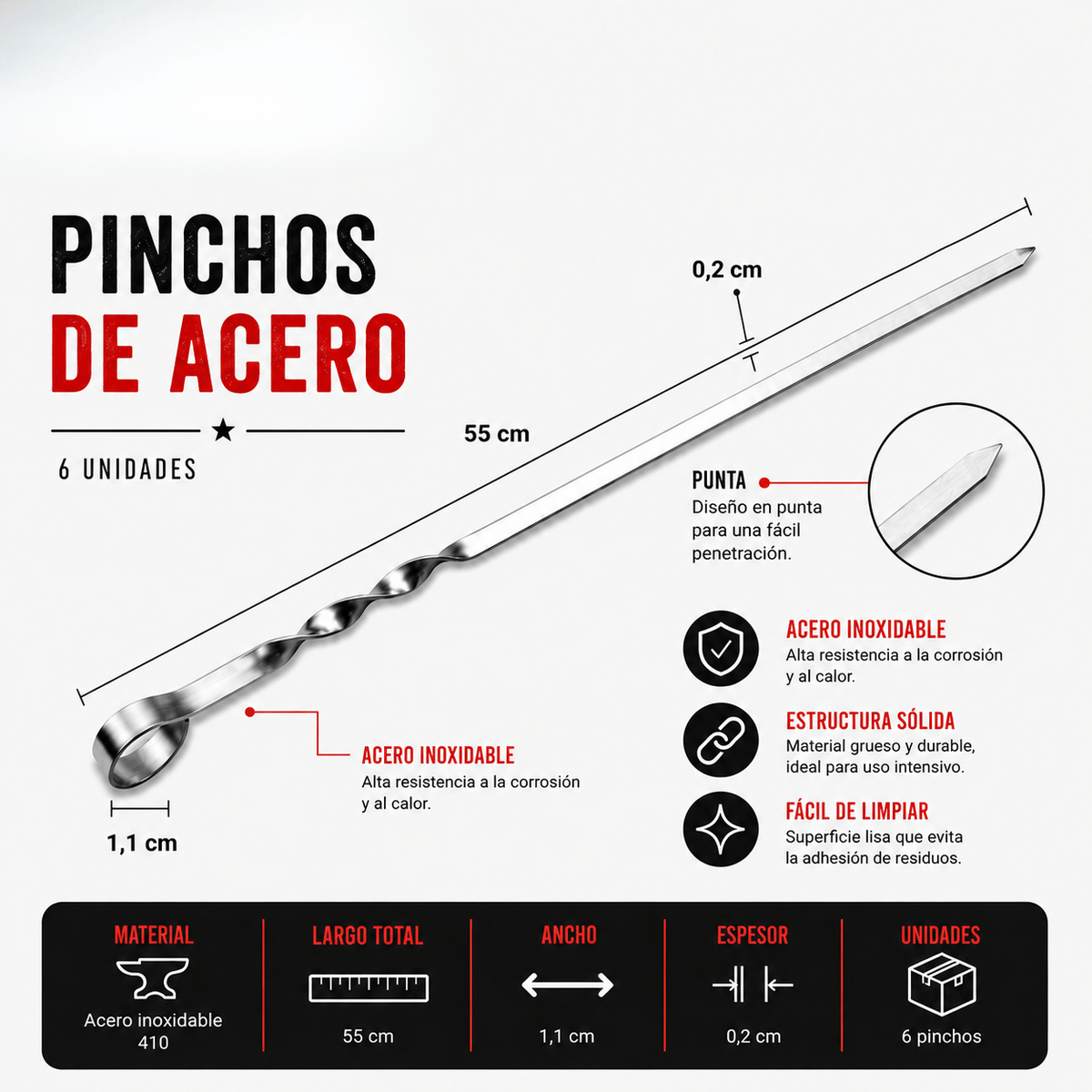Set de Brochetas Fuego X6