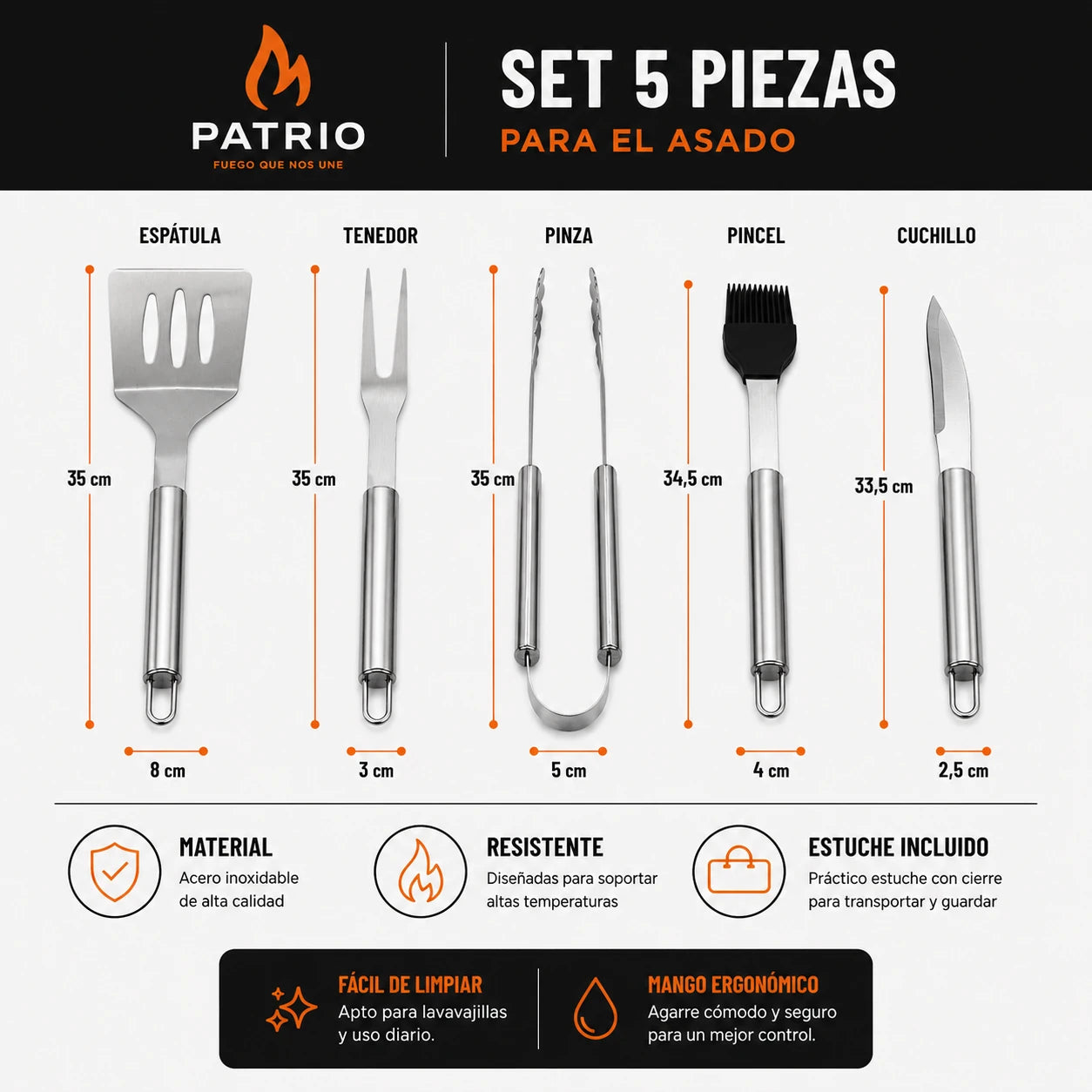 Set de Cubiertos Fuego x5